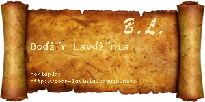 Boár Lavínia névjegykártya